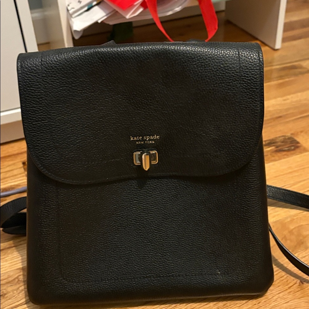 Kate Spade Black Textured Backpack